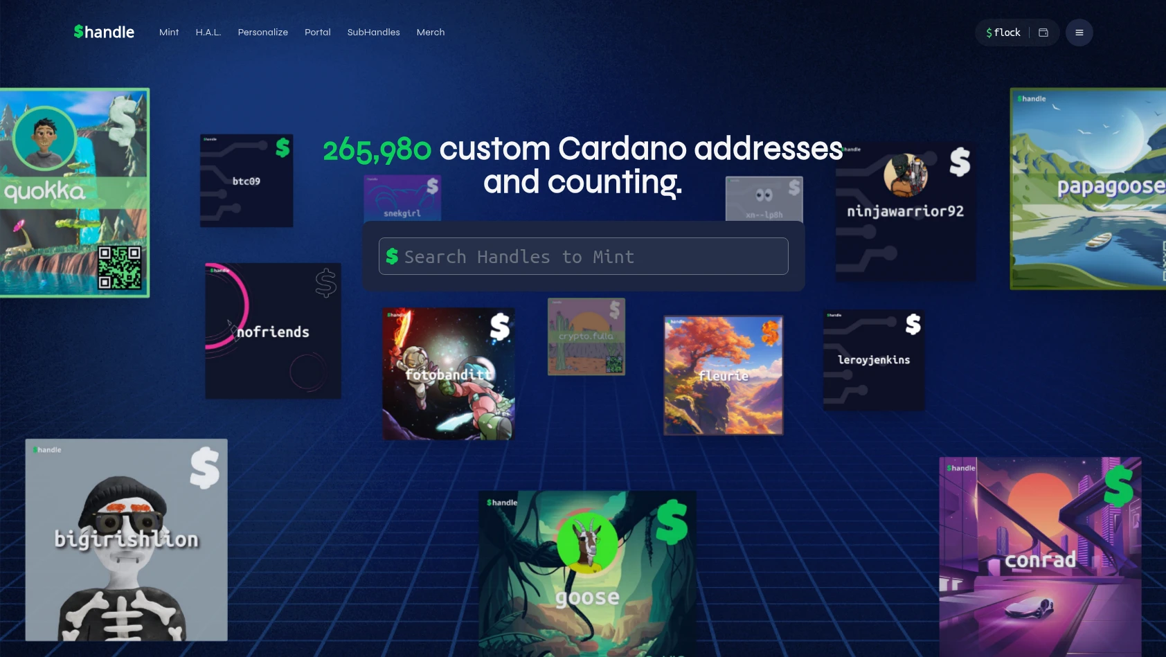 ADA Handles’ handle.me homepage